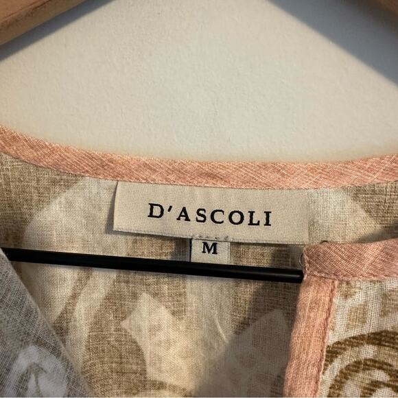 D’ascoli Brown Pink Embroidered Kaftan Maxi Dress Medium - Picture 14 of 16